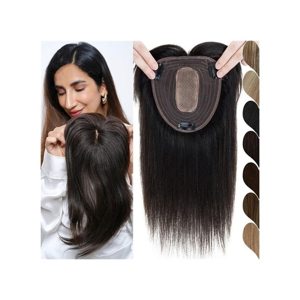 A lady’s bald wig, Human Hair Topper for Women Natural Look Straight Hair Topper 12x13cm Breathable Silk Base Clip In Brazilian Remy Hair Pieces Increase Hair Volume(Darkest Brown,25cm) A lady’s bald wig, Human Hair Topper for Women Natural Look Straight Hair Topper 12x13cm Breathable Silk Base Clip In Brazilian Remy Hair Pieces Increase Hair Volume(Darkest Brown,25cm)