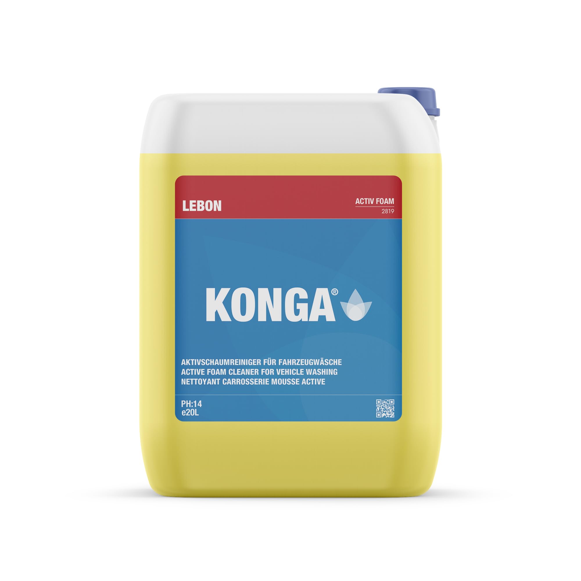 Konga Activ Autoshampoo 20L Yellow Snow Foam – gelber Schaum mit starkem Abperleffekt & Wachs | Hochkonzentrierter Aktivschaumreiniger für Hochdruckreiniger & Schaumpistole | Powerschaum fürs Auto