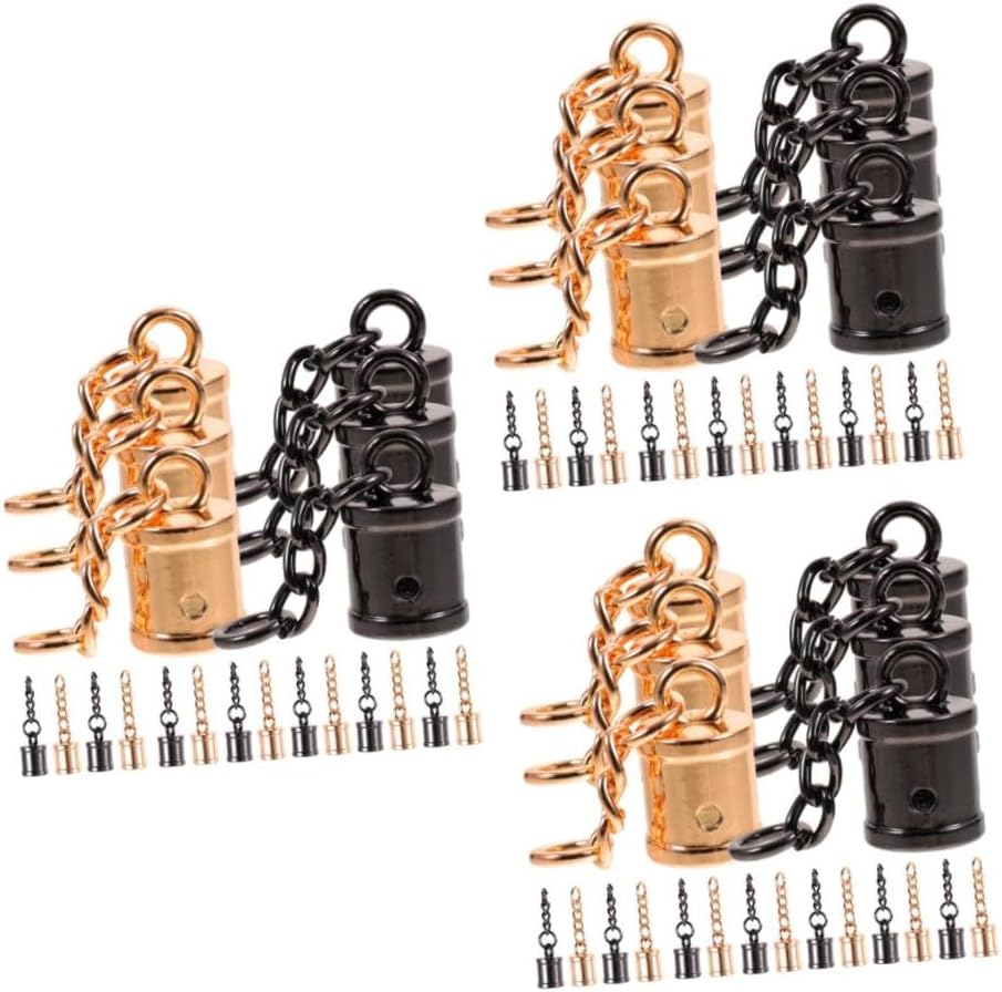 60pcs Professional Jewelry Making Tassel End Caps Cord Stoppers Screws Multi-Function Rope Ends