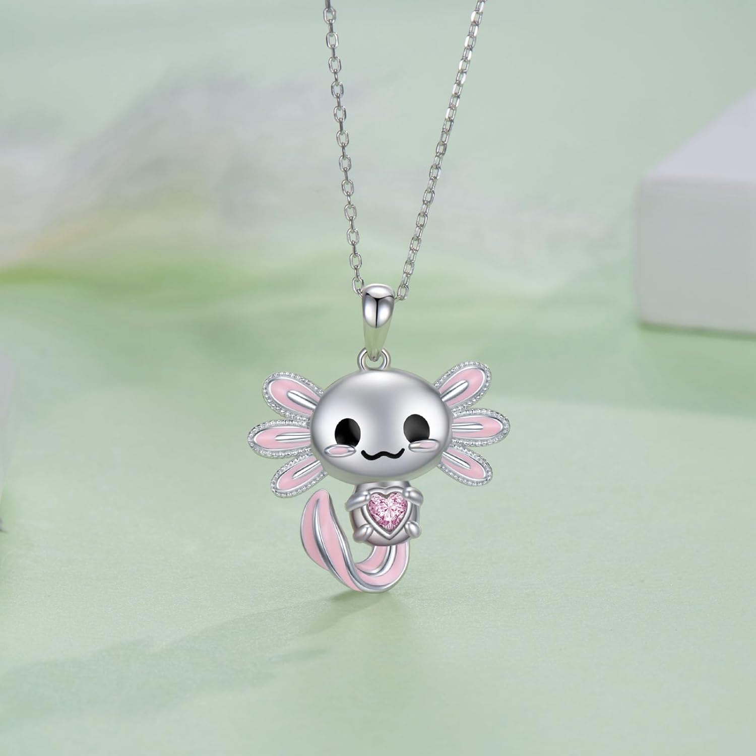 Axolotl Necklace 925 Sterling Silver Axolotl Pendant Cute Animal Jewelry Gift for Women - Image 4