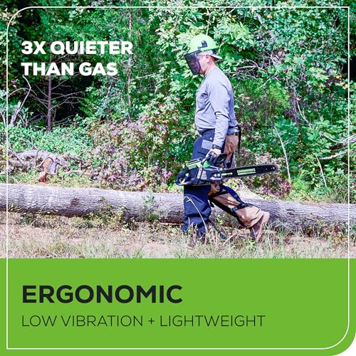 Greenworks 82V 20" Brushless (3.4 kW) Cordless Chainsaw (205 Cuts Per Charge), 4.0Ah Battery and Dual Port Rapid Charger (Great For Landscapers and Professionals) by Greenworks - Image 3