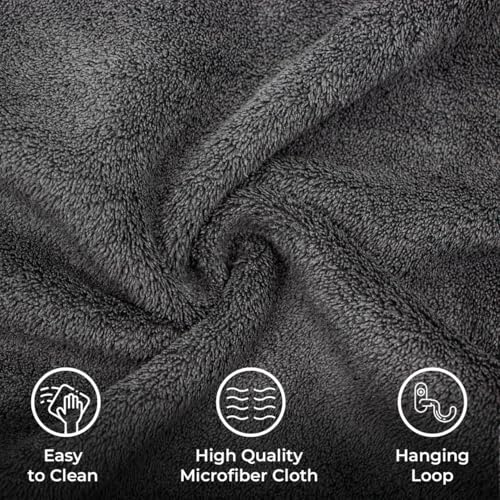 Image of DETAILZ 500 GSM Microfiber Cleaning Cloth for Car, Bike & Home | Ultra Soft Lint-Free Microfiber Towel | Double Sided Extra Thick Plush for Scratch-Free Drying & Detailing-40x40 cm (Pack of 2, Grey)