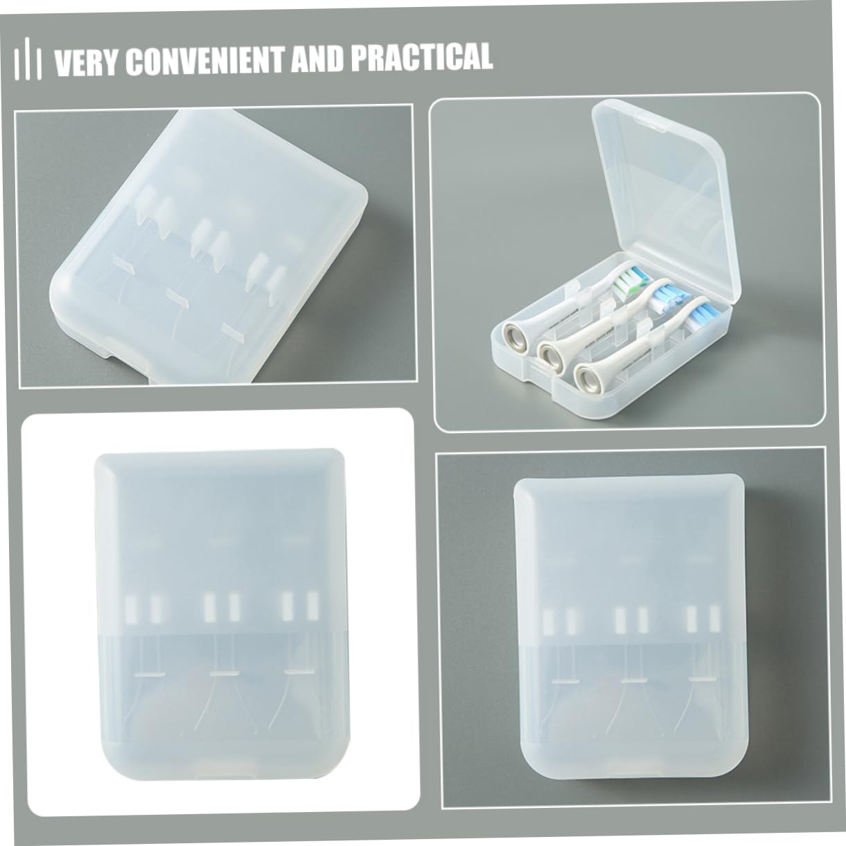 Beaupretty Caja De Almacenamiento De Cabezales De Cepillo De De 20 Piezas Estuche De Viaje para Cabezales De Cepillo De Eléctrico Contenedor De Almacenamiento De Cabezales