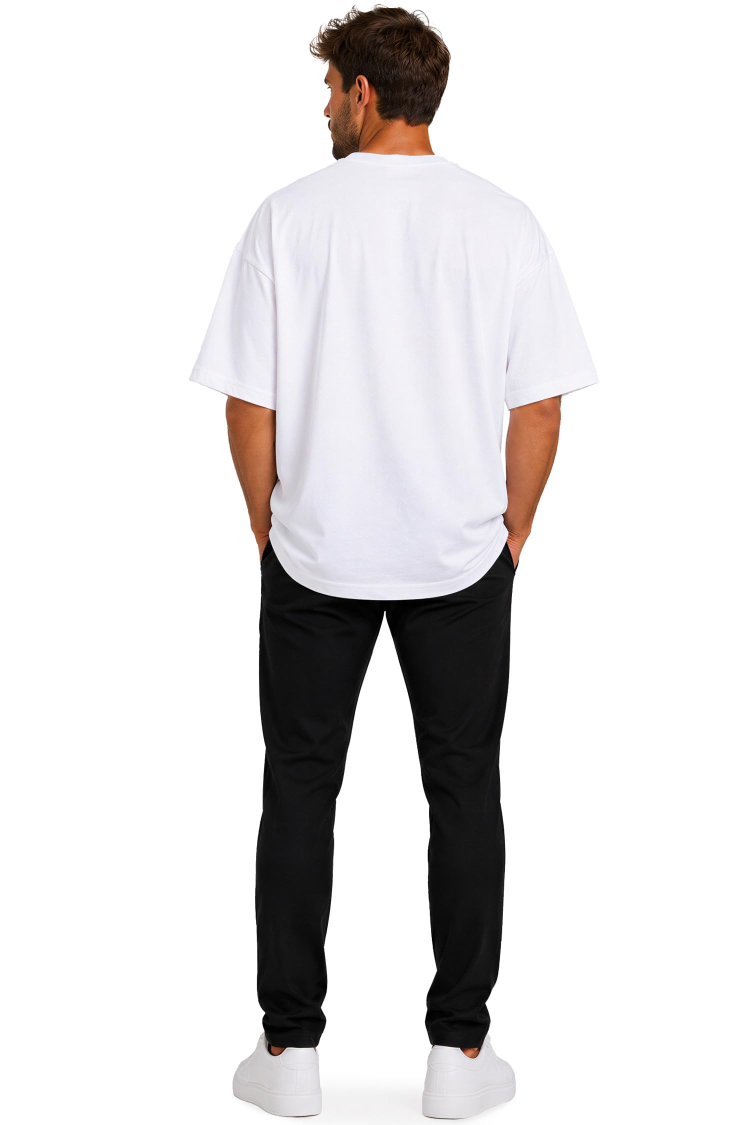 Reichstadt T-Shirt Uomo Oversize Basic Cotone Manica Corta Girocollo Casual | T-shirt oversize basic da uomo in cotone, manica corta e scollo rotondo, traspirante per look casual e tempo libero