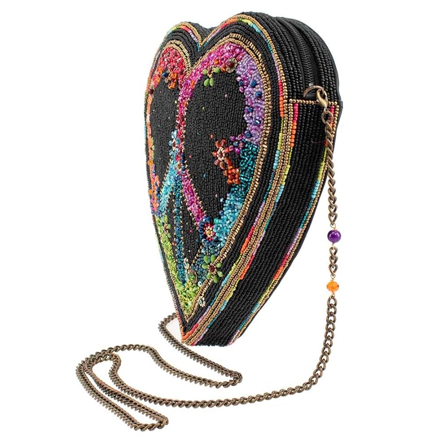 MARY FRANCES メアリーフランシス ハート型ビーズクラッチバッグ