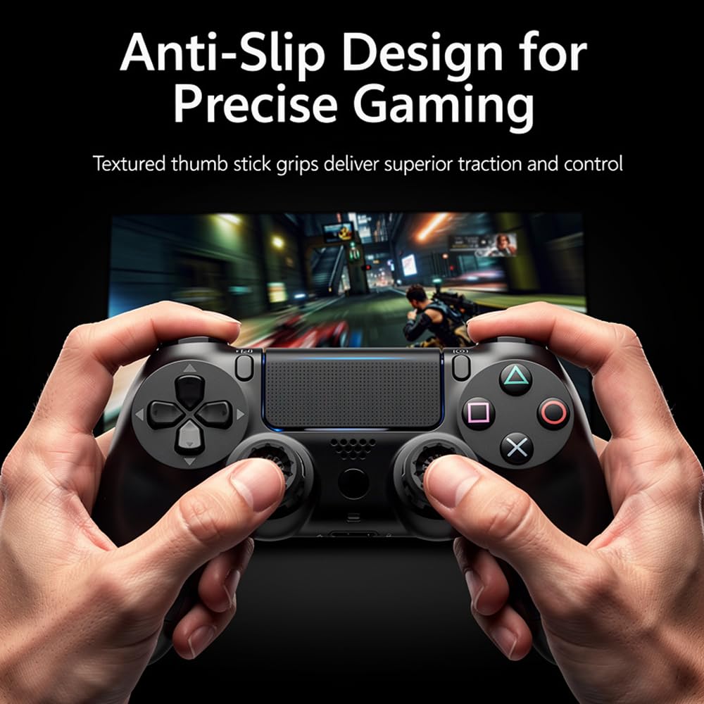 White Thumb Stick Grips for PS5 & PS4 Controllers, Anti-Slip Silicone Controller Thumb Grips, Joystick Grip Caps to Improve Accuracy & Reduce Fatigue, Gaming Analog Stick Covers (2PCS) - 3