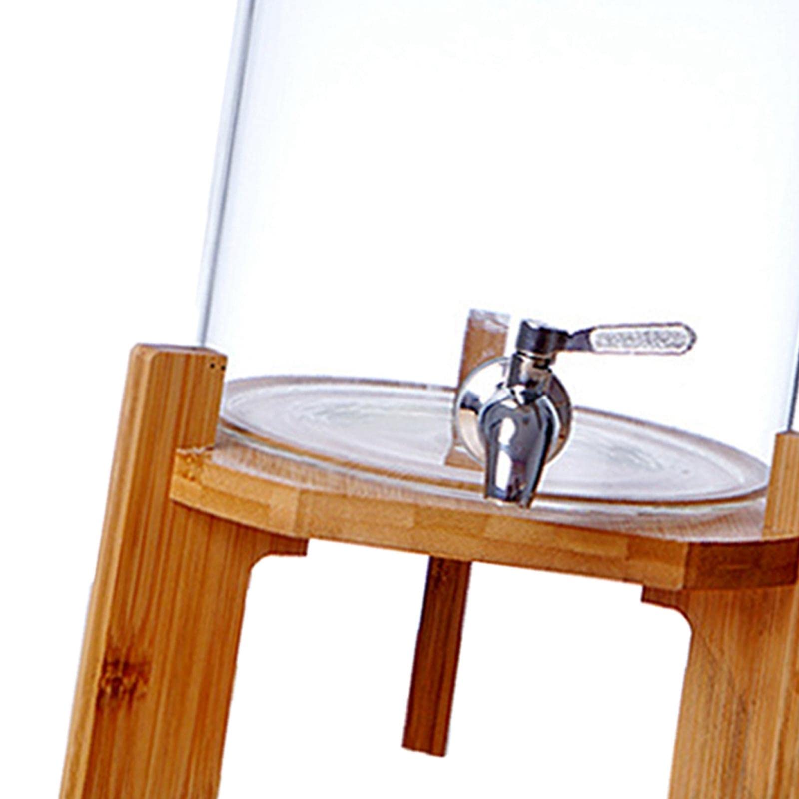 Glas Getränkespender mit Edelstahlfilter Borosilikat Getränkefass Leakproof Behälter mit Bambusdeckel Und Ventil für Restaurant Hotel Gartenparty, 8L