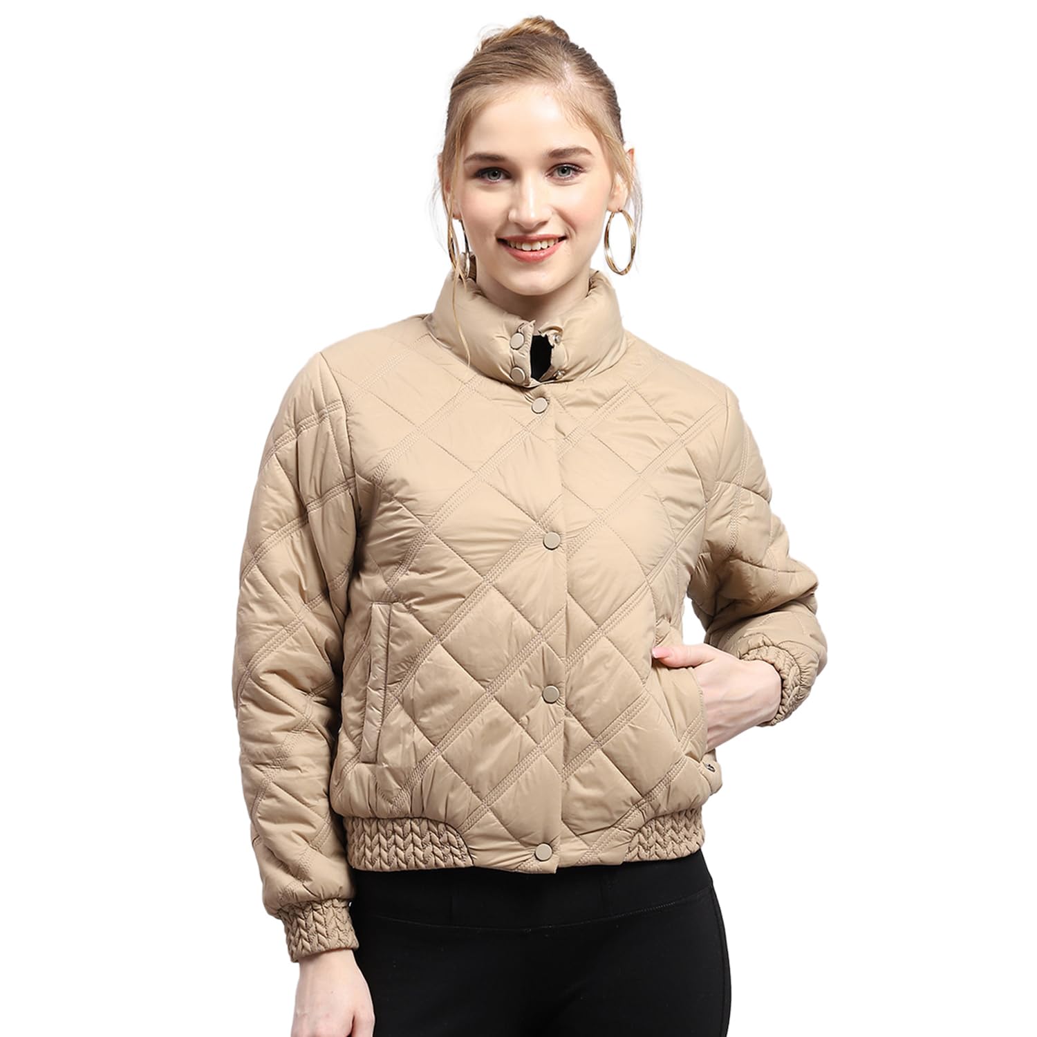 monte carlo Womens Solid Mock Neck Full Sleeve Jacket (224067422)-picture-23