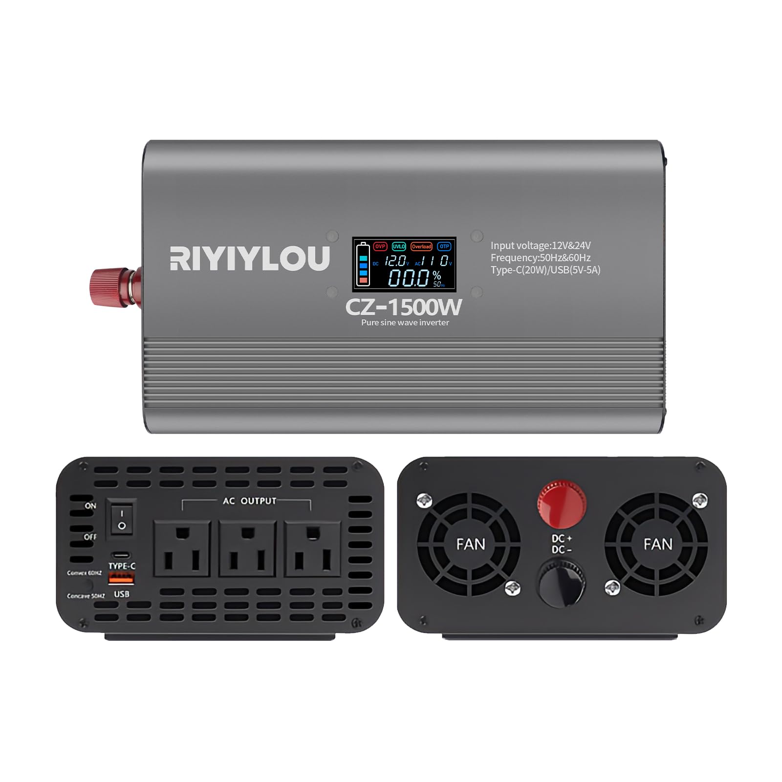 Amazon.co.jp: 純正弦波インバーター 1500W (瞬間3000W対応) 50Hz/60Hz
