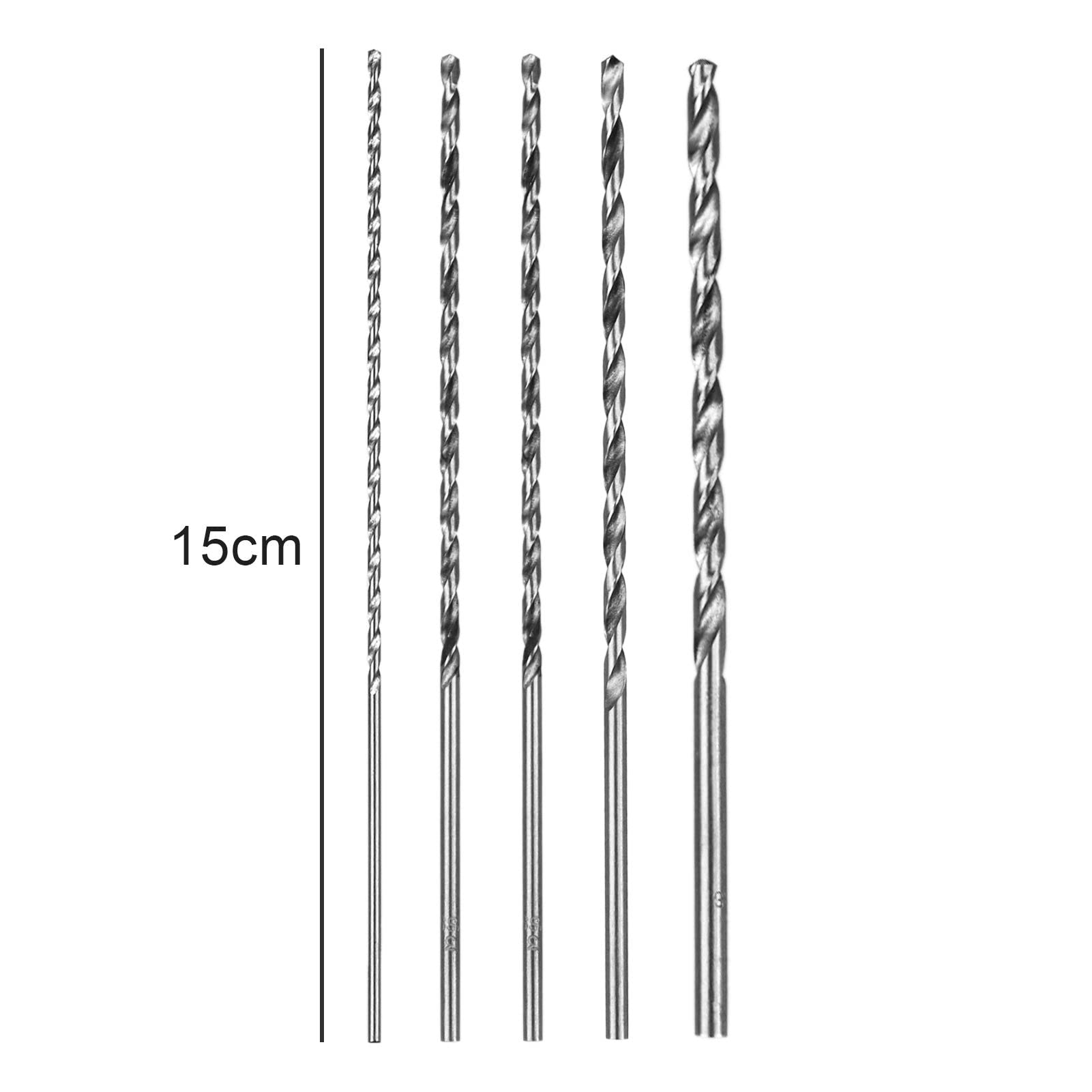 5 Pezzi Set Punte Trapano con Gambo Dritto HSS Utensile Taglio,2-5 mm Trapano legno,Punta Twist metallo Power Tools,Gambo Dritto Rivestito in Titanio Piccola Resistenza Taglio