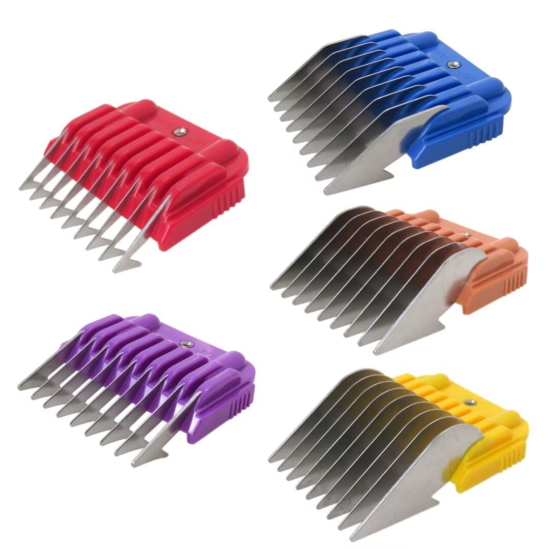 2024 Upgrade Detachable Blade Dogs Cats Guide Combs Cutting Length 3mm-16mm Stainless Steel 5 Color Blades for Andi 10#/15#/30#