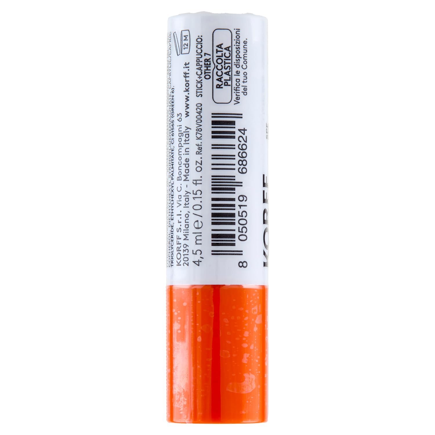 Korff 365 Protection, Stick Labbra SPF50+, Protezione Molto Alta, 4,5 ml