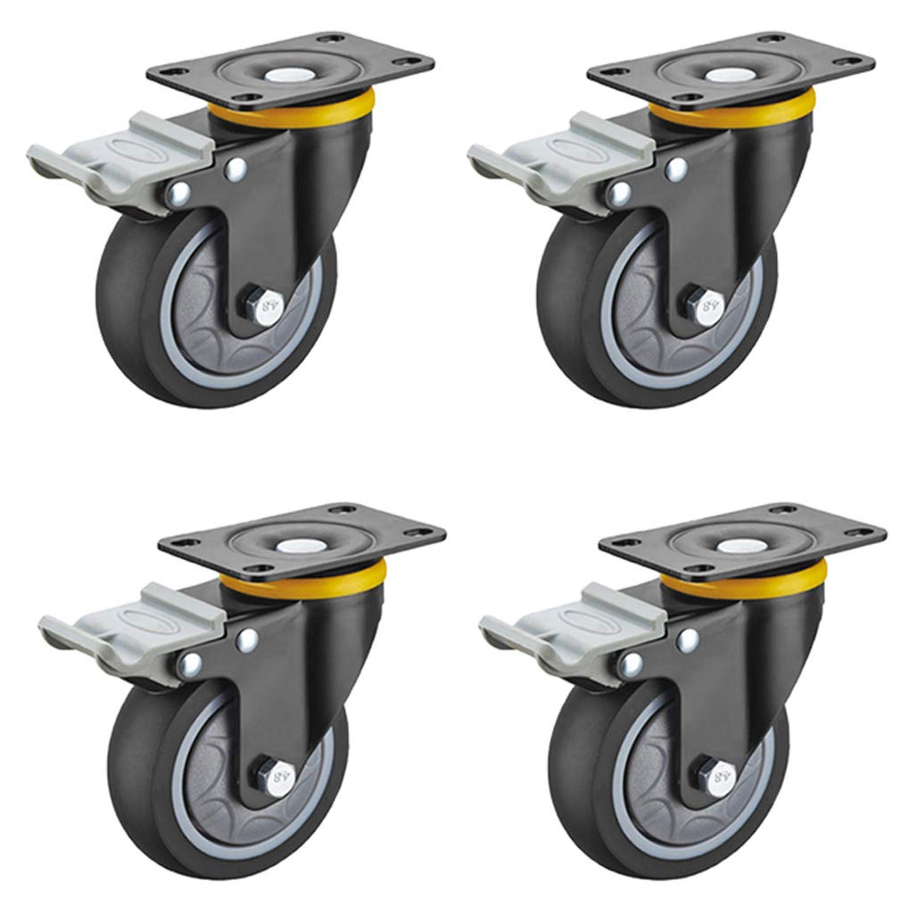 Roulettes industrielles pivotantes TPR pour meuble et chariot lourd lot de 4