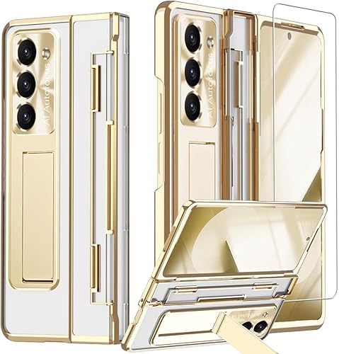 Miniatura 28 de Funda transparente para Samsung Galaxy Z Fold 3 con protección de bisagra plana, cubierta todo incluido Protector de pantalla integrado Protector