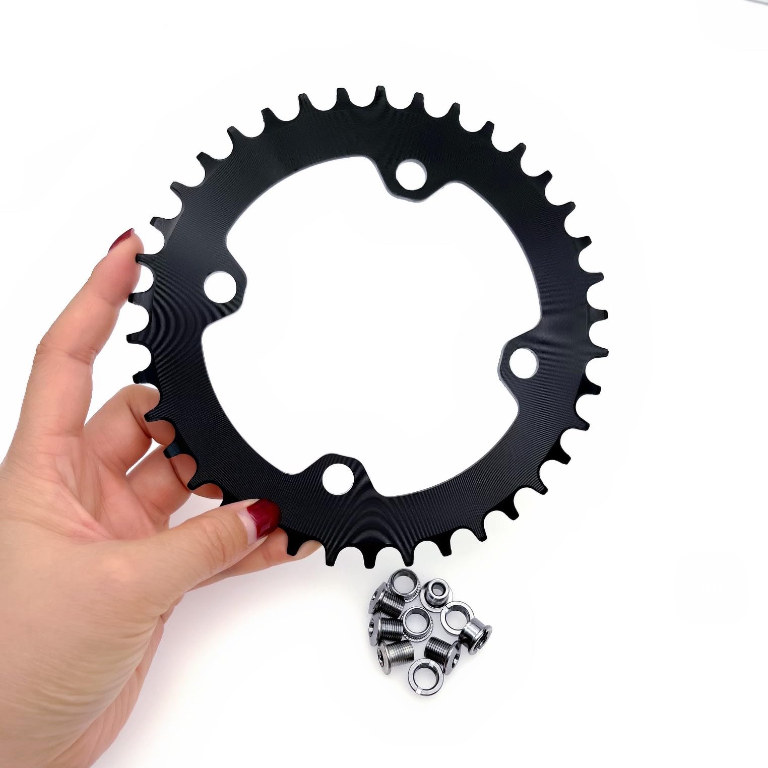 JZK 104 BCD - Plato estrecho ancho 38T con pernos, anillo de cadena simple estrecho 104BCD para bicicleta de montaña, bicicleta de carretera, MTB, bicicleta BMX