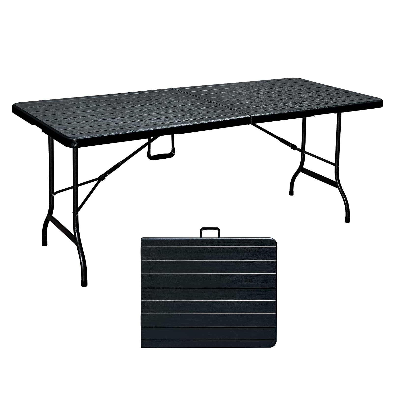 Buy Folding Table 6 Foot, Portable Foldable Table with Carrying Handle