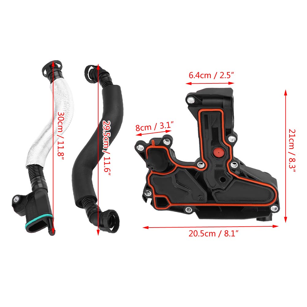 Qiilu Separatore olio motore, separatore olio valvola PCV auto per Jetta Golf Gti Passat A3 A4 TT 06H103495
