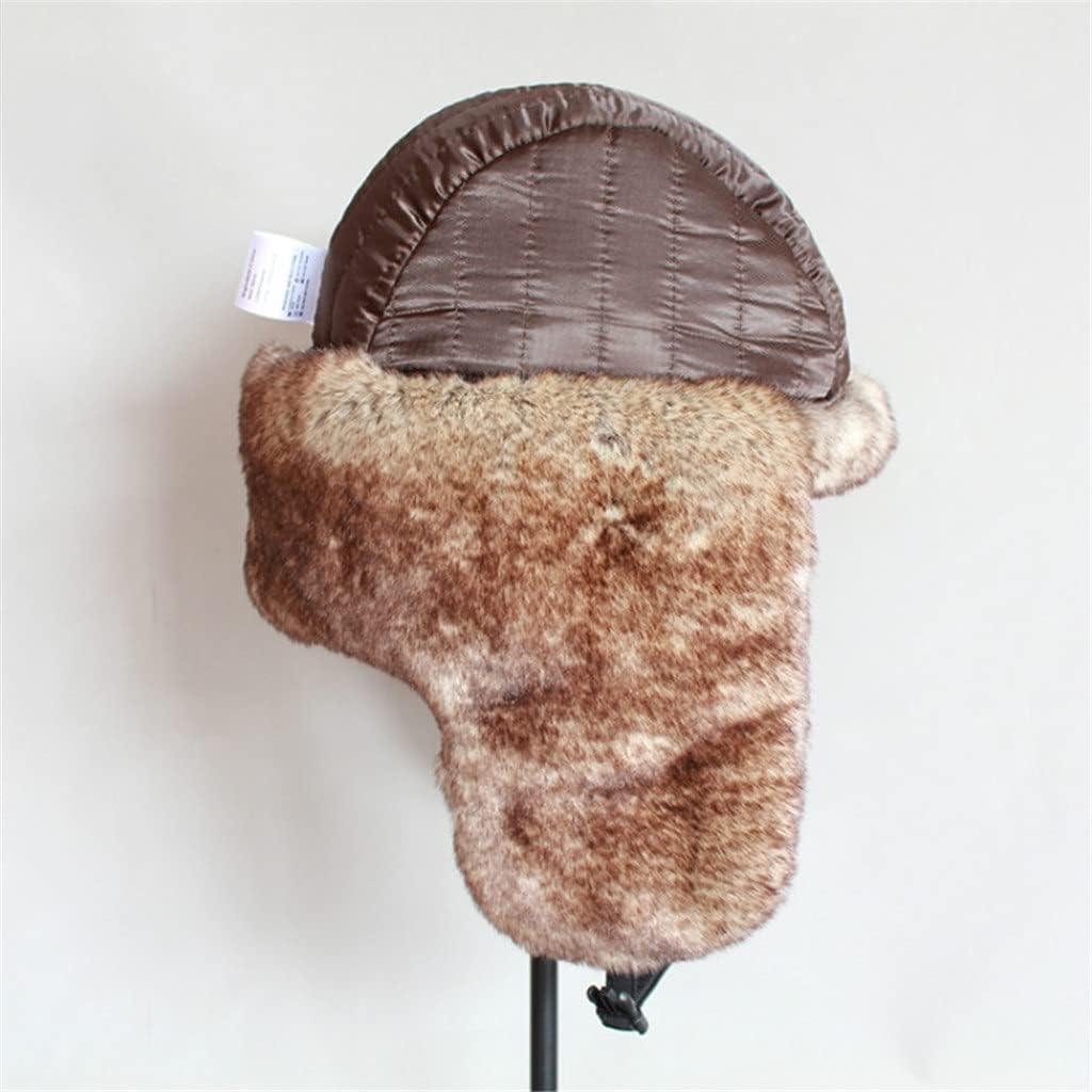 Winter Bomber hat for Men Russian Thick Warm Cap with Ear Flaps