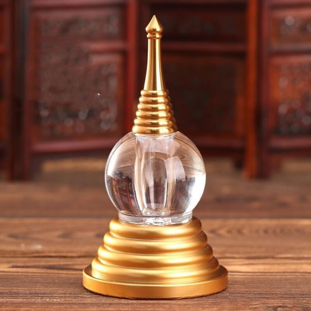 Ytdjjwls White 4.5" Tibetan Stupa Tantric Spiral Stupa Buddhist Altars Decorative