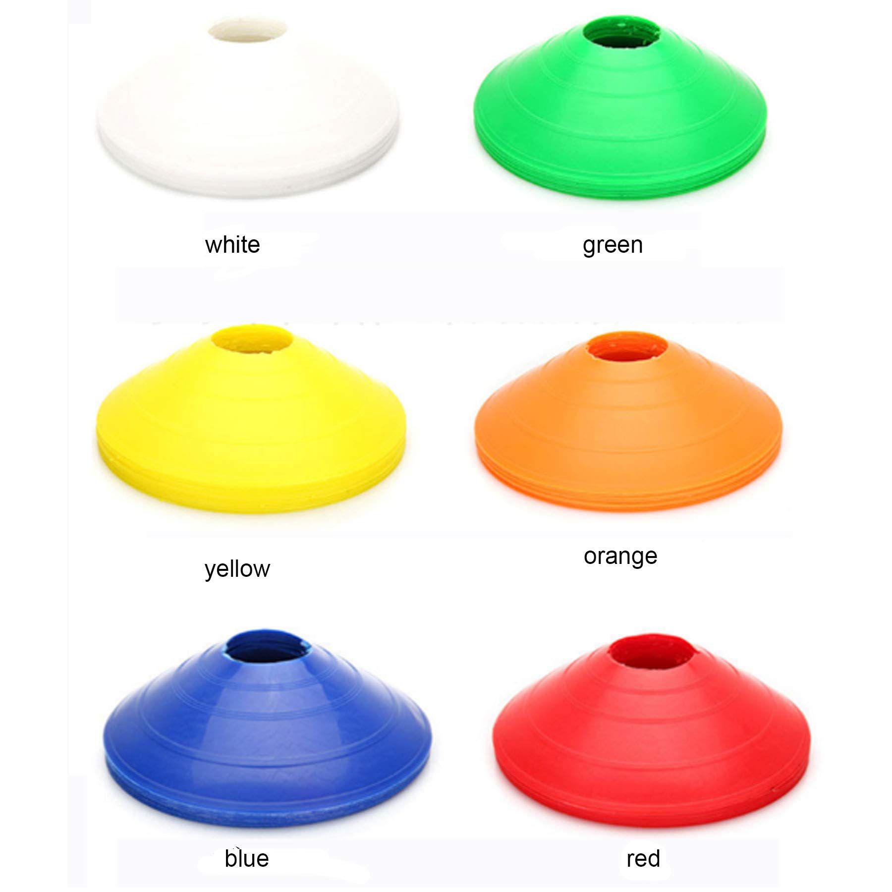 Lot De 30 Cônes D’agilité Colorés – PE, 8 X 7,5 Cm, Stables, Résistants Au Vent, Pour Football, Roller, Parcours D’obstacles
