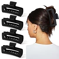 Vista 45 de AHONEY Pinzas para el cabello de 5 pulgadas rosadas, pinzas de garra extra grandes, pinzas grandes para cabello largo y grueso, pinzas XL gigantes