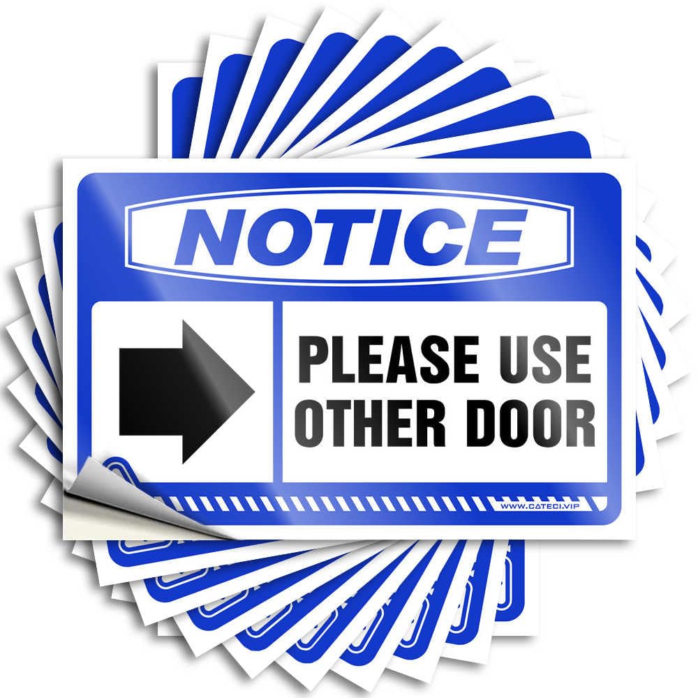 The Room Decorations, Quote Humor Bottle Notice Please Use Other Door | Funky Waterproof Vinyl Stickers(6X9CM)
