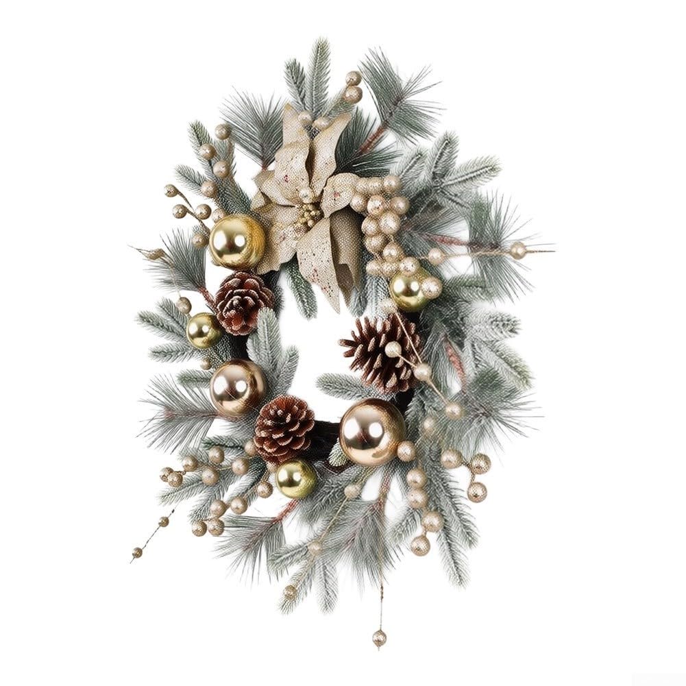 para corona de Navidad Artificial 50cm con Bolas para champagne