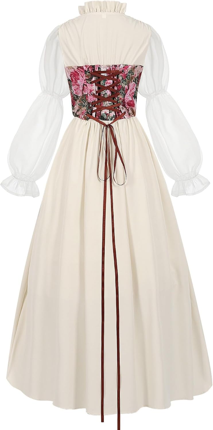 Womens Medieval Renaissance Costume Cosplay Over Dress Victorian Masquerade Formal Dresses Wedding Guest Dresses - Image 2