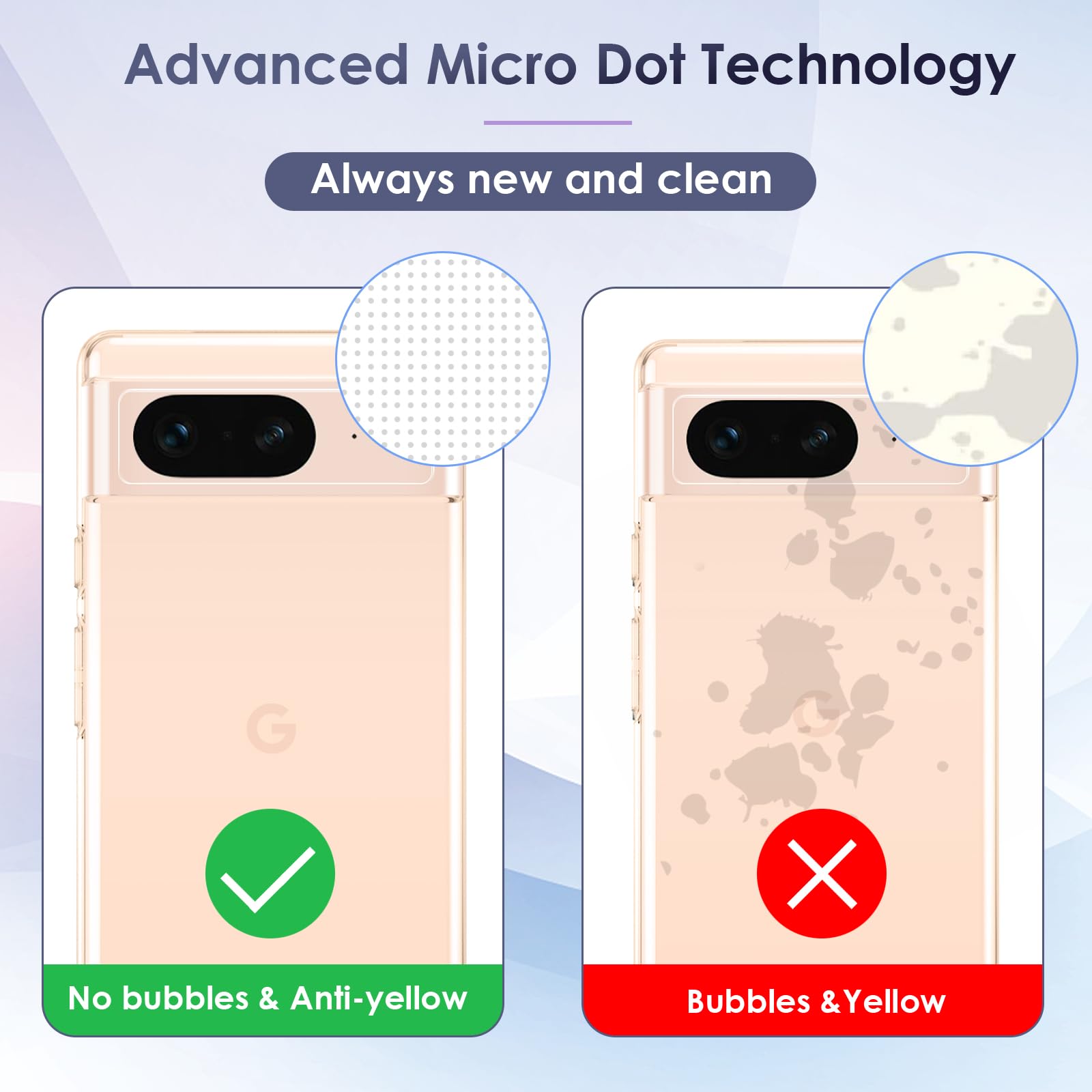Kiewhay Cover Compatibile con Google Pixel 8 Custodia, [NON per Pixel 8 Pro] [Anti-Giallo] [Ultra Sottile] [HD Chiaro] [Protezione da Caduta] Silicone TPU Custodia - Trasparente
