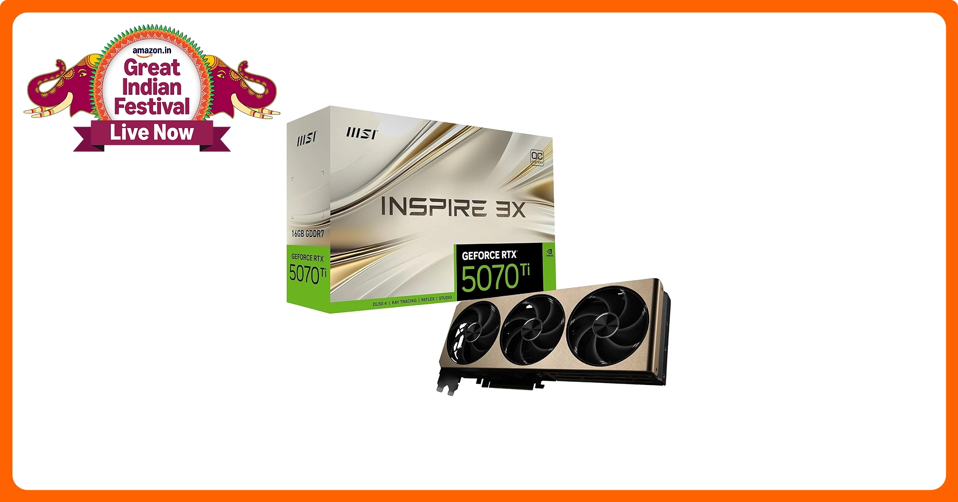 【新品】MSI GeForce RTX 5070 Ti INSPIRE 3X MSI GeForce RTX™ 5070 Ti 16G INSPIRE 3X OC PLUS