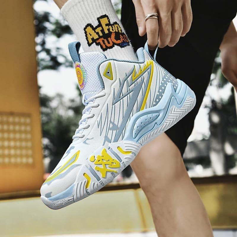 Zapatillas de Baloncesto Alto Unisex Acolchadas, Entrenamiento Casual