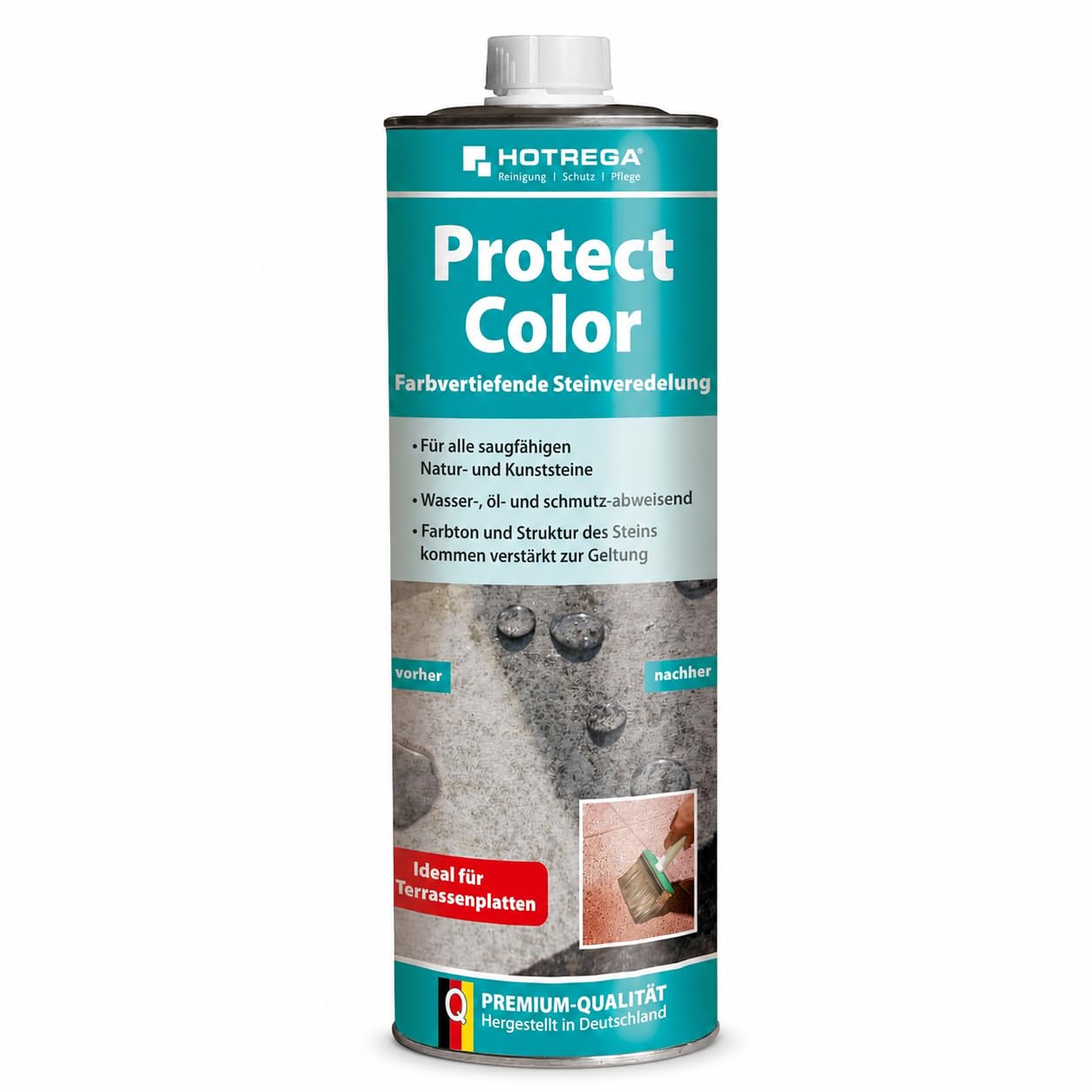 HOTREGA Protect Color 1 L | Steinveredelung mit Farbvertiefung | Schutz vor Flecken & Verschmutzung | Ideal für Granit, Schiefer, Marmor, Beton, Terracotta | Innen- & Außenbereich