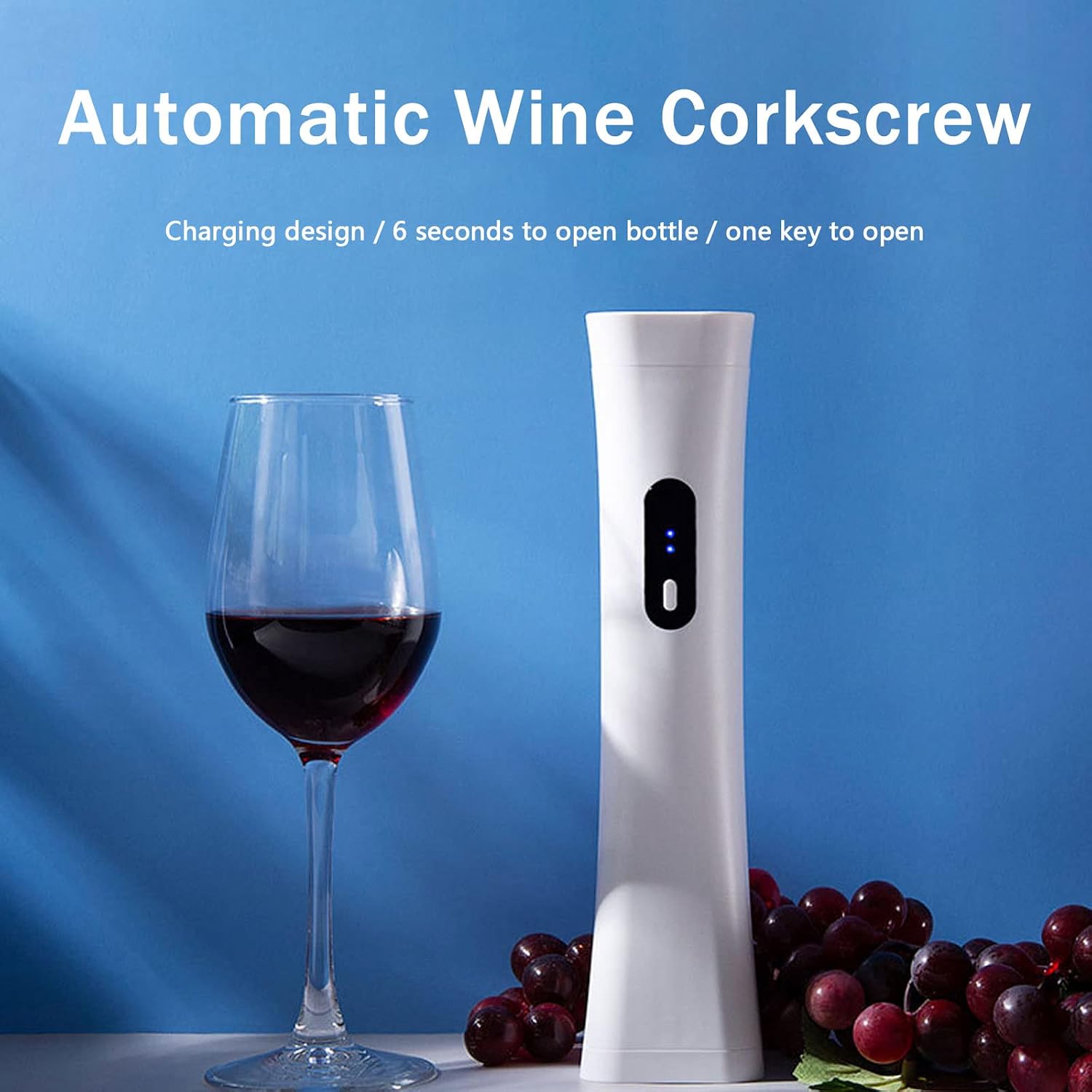 Electric Wine Bottle Opener Set with USB Charging Line, Electronic Corkscrew 4 in 1 Red Wine Opener with Foil Cutter, Wine Bottle Stopper, Pourer for Home, Restaurant, Party, Gift