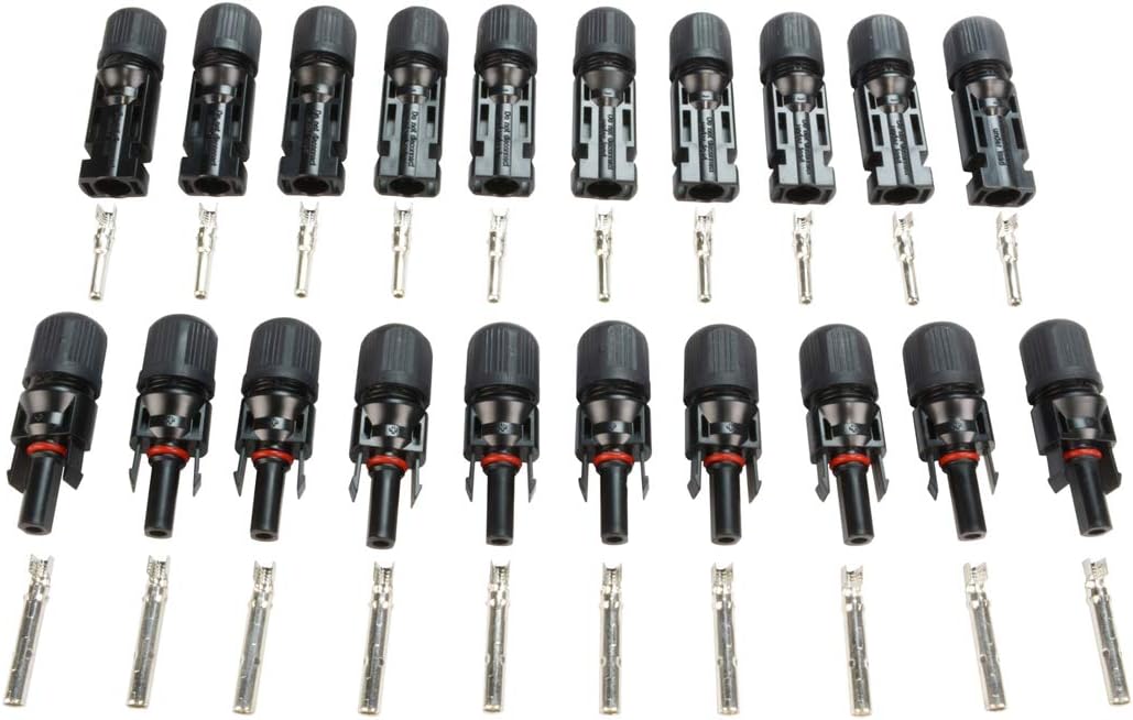 TEMCo Solar Panel Connector (30A 1-Male 1-Female Set) PV Cable Wire Qty:10
