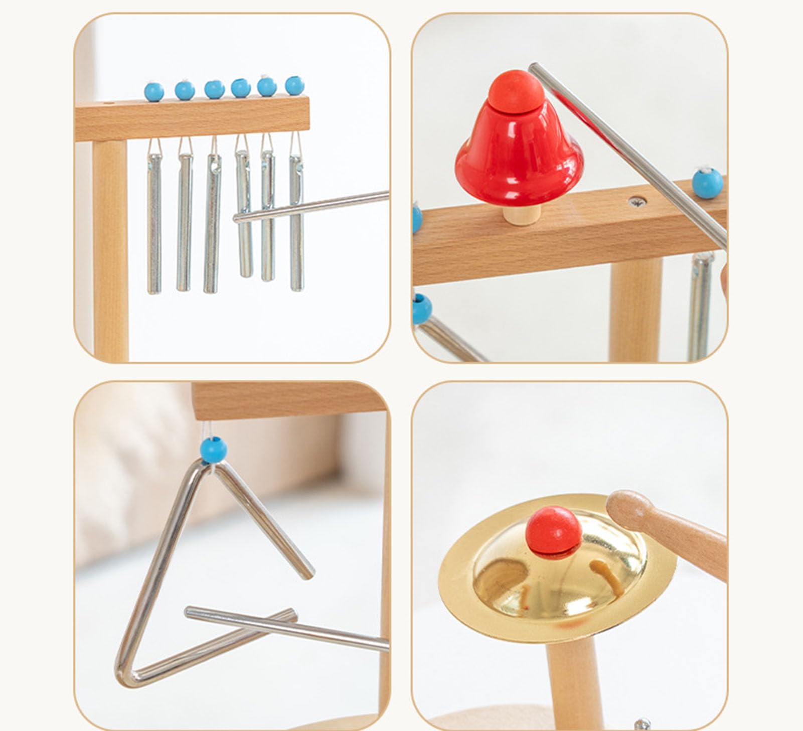 Strumento a Percussione Multifunzione in Legno per Bambini, Tavolo Musicale per Toddler con Xilofono e Batteria,Upgraded Version