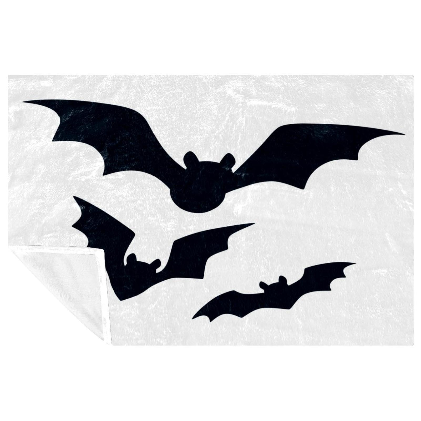 Couverture chauve-souris Halloween noire pour frissons de fraîcheur sur canapé