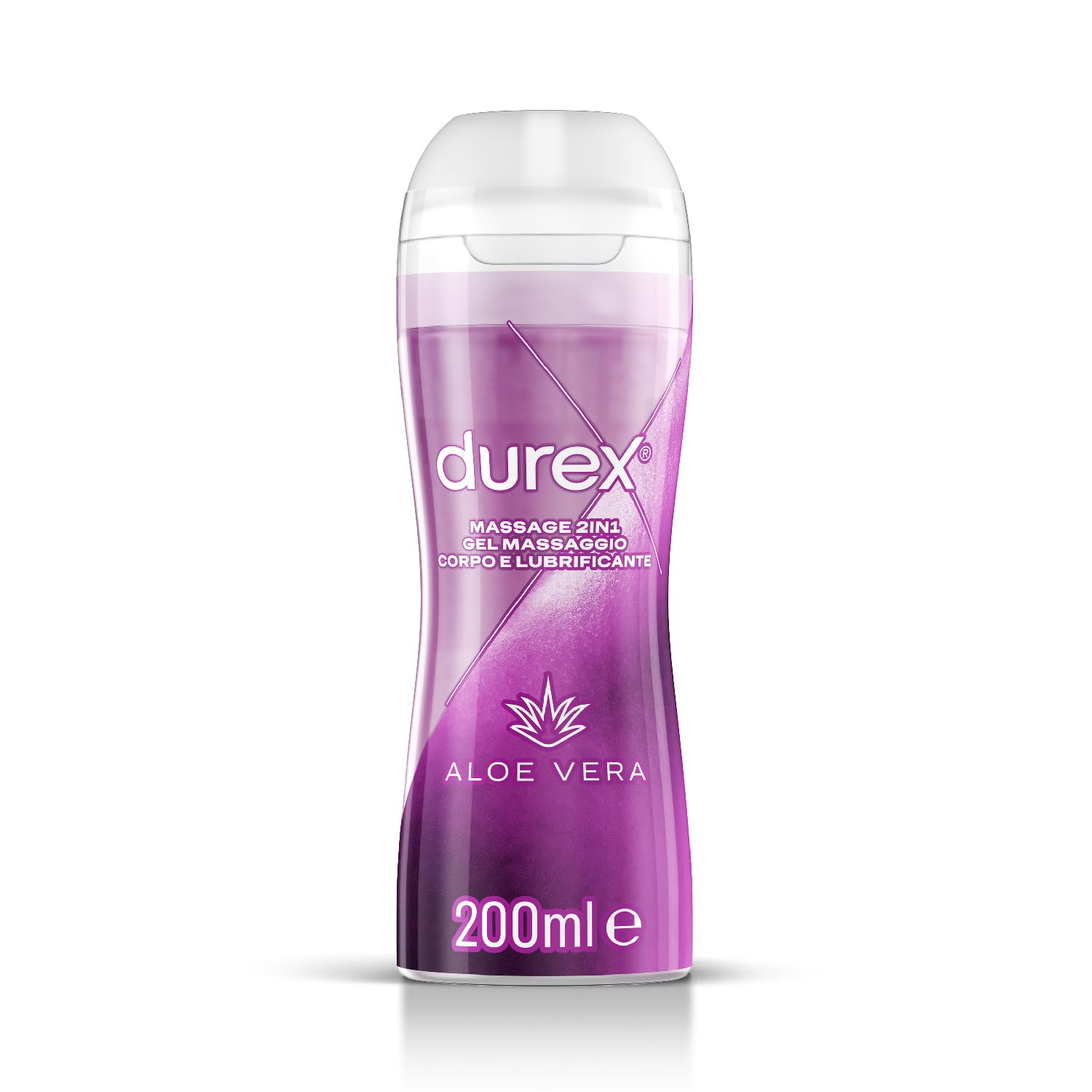 Durex Massage 2 in 1 Aloe Vera Intimate Sexual Lubricant, Also Suitable for Intimate Relationships and Massages, Water-Based Lubricating Gel, Convenient Size, 200 ml