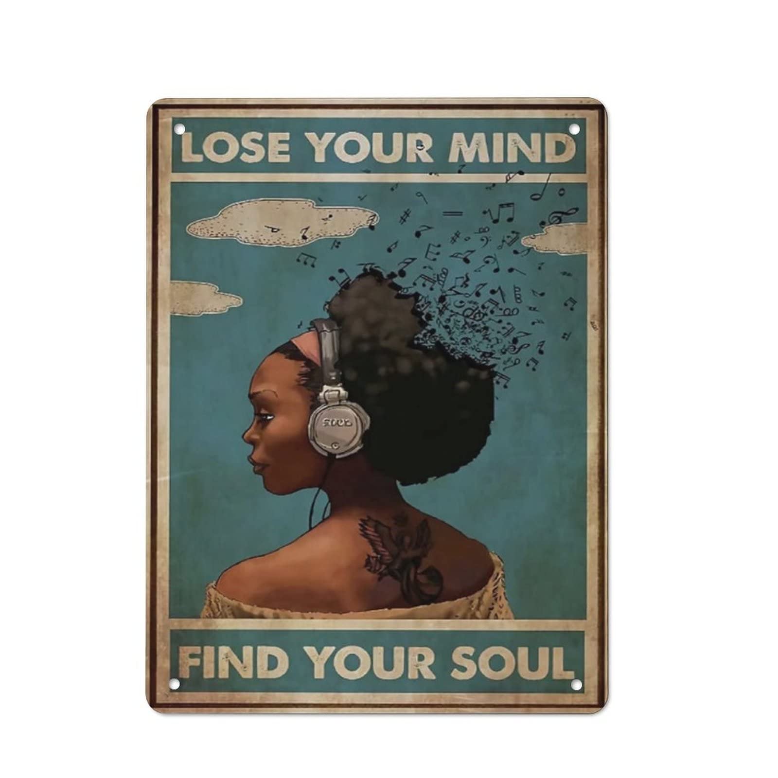 AOOEDM Lose Your Mind Find Your Soul (3) Metal Tin Sign for Home Bar Pub Kitchen Wall Art Deocr Man Cave Vintage Metal Sign Poster Plaque Signs Quotes Sign