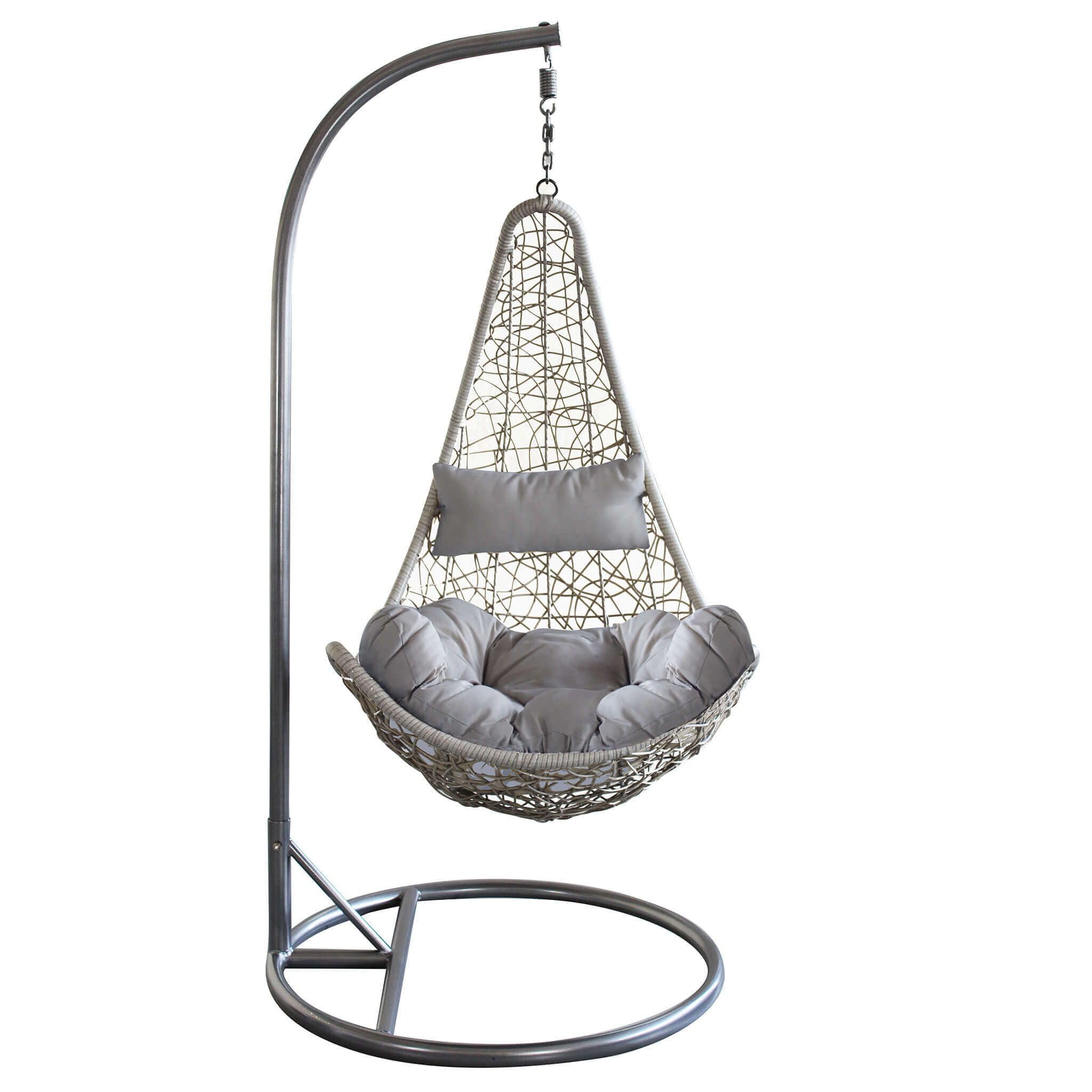 MilaniHome.it - dondolo in fibra naturale di design per esterno giardino Struttura Ø 95 x 195h seduta 80 x 70 x 120