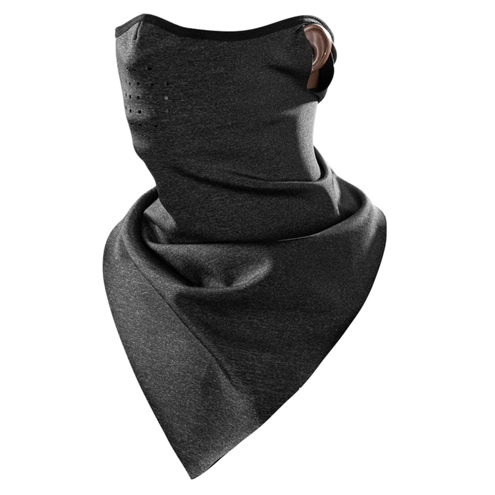 Radfahren Winter Gesichtsmaske Warm Winddicht Fleece Thermo Reiten Schal Atmungsaktiv Fahrrad Fahrradausrüstung Sport Zubehör(Gray with Ear Hole)