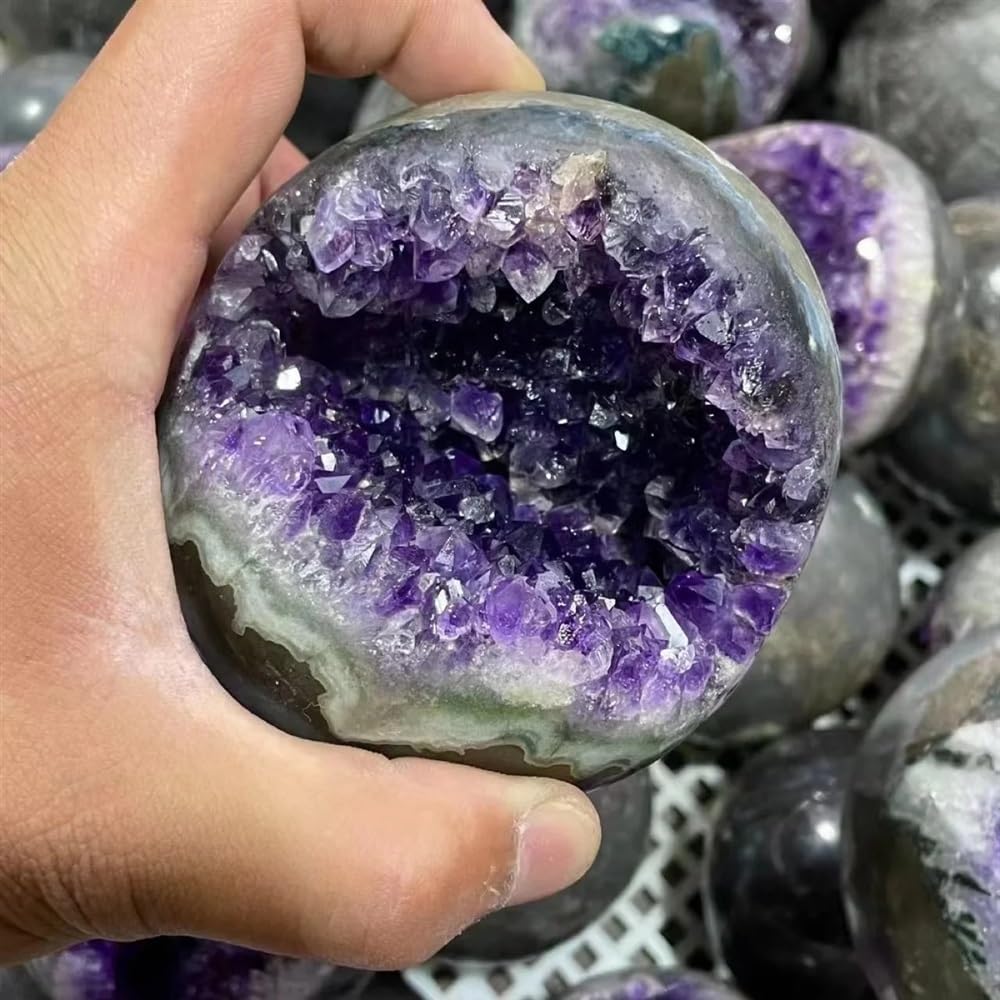 アメジスト開口笑 瑪瑙共生 ガーデンクォーツ入 クリスタル 風水晶ジオード 幸運 アメジスト開口笑 瑪瑙共生 ガーデンクォーツ入 クリスタル 風