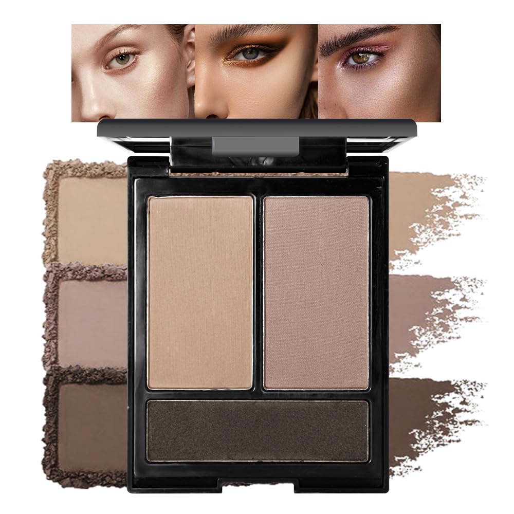 Matte Shimmer Highlight Bronzer Powder Palette with Mirror for Face Cheek Contour Brightening,Buildable Coverage Natural Makeup,Ultra Sculpt Nose