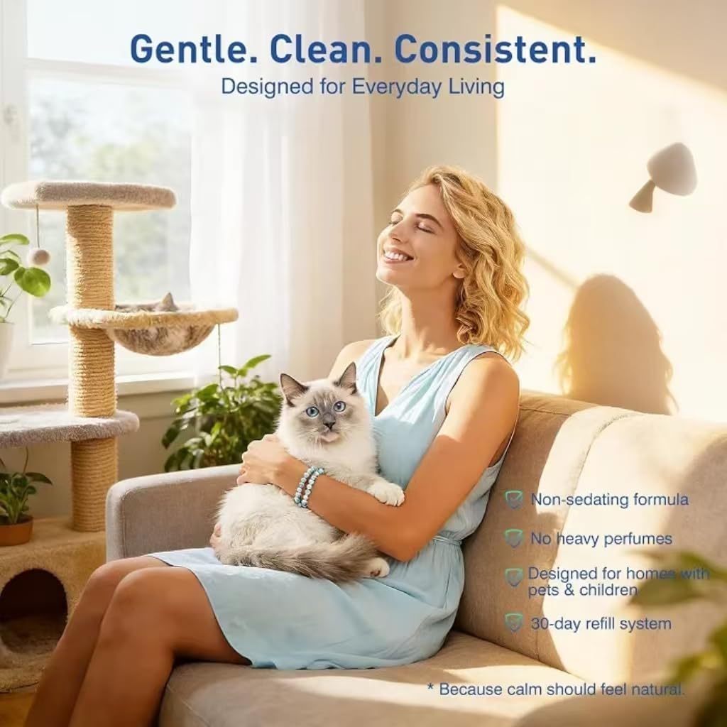 Pheromone Diffuser Refill, Portable Scent Diffuser Liquid Refill for Daily Indoor Household Use — for 60-Day Cat Calming Diffuser Kits