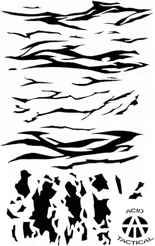 Miniatura 3 de Acid Tactical Duracoat Cerakote Gun - Paquete de 3 plantillas de pintura en aerosol de vinilo con rayas digitales de 9 x 14 pulgadas, diseño de