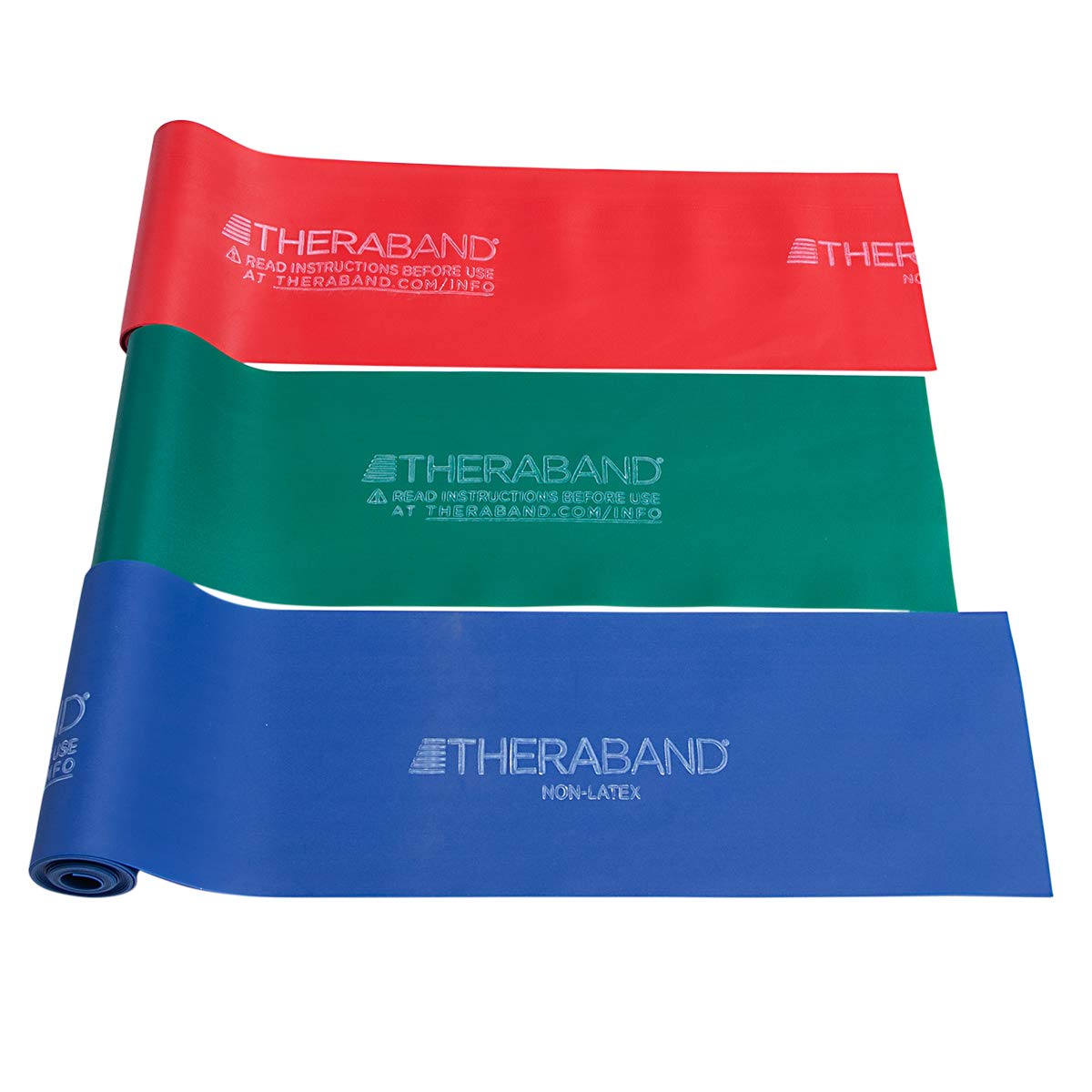 THERABAND Latex FREE3 Band KIT Medium to Heavy-5 FEET Each, RED, Green, Blue (B08NT4KF6G) Amazon Price History, Amazon Price Tracker