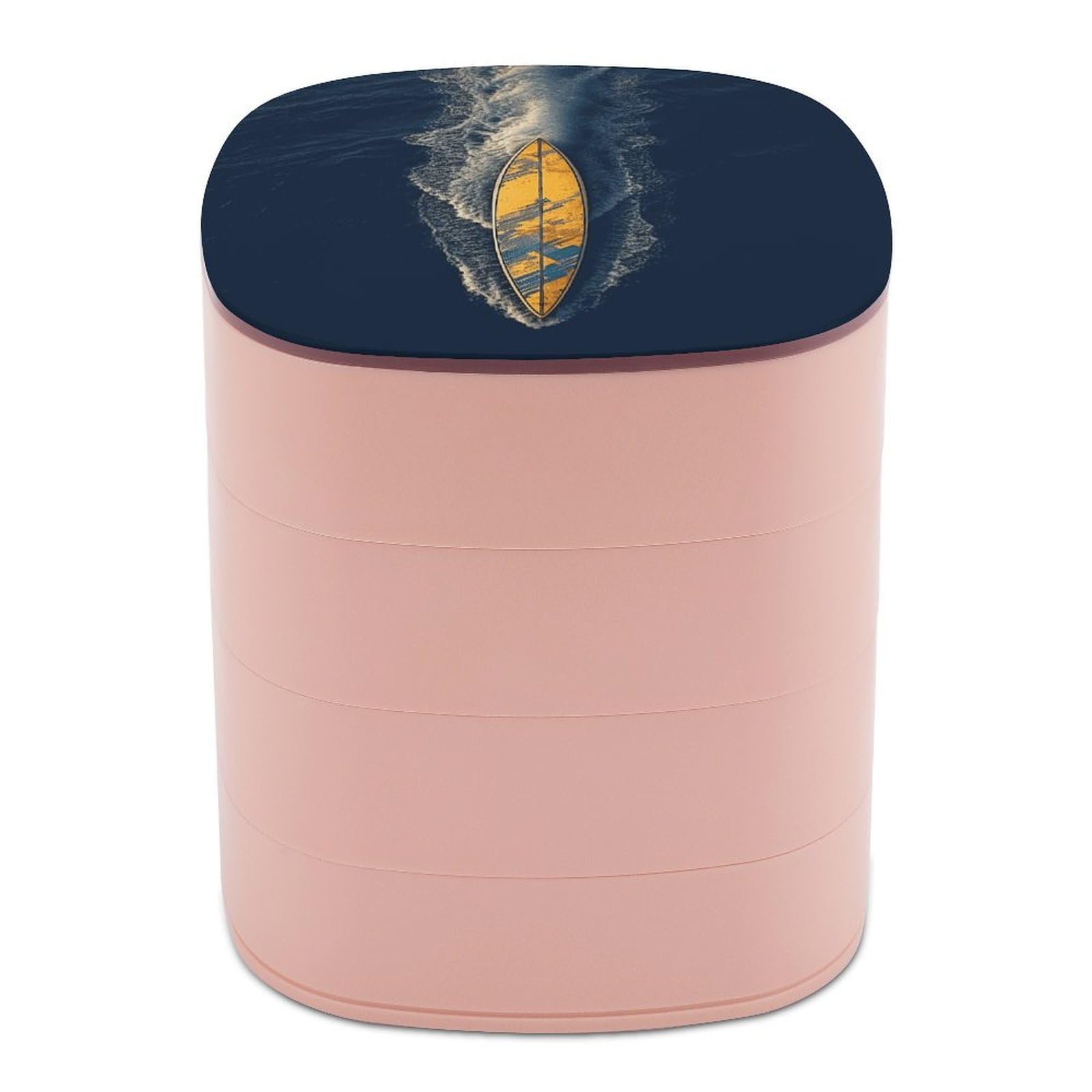 Organiseur de bijoux de voyage rotatif compact avec miroir intégré et boîte à bagues