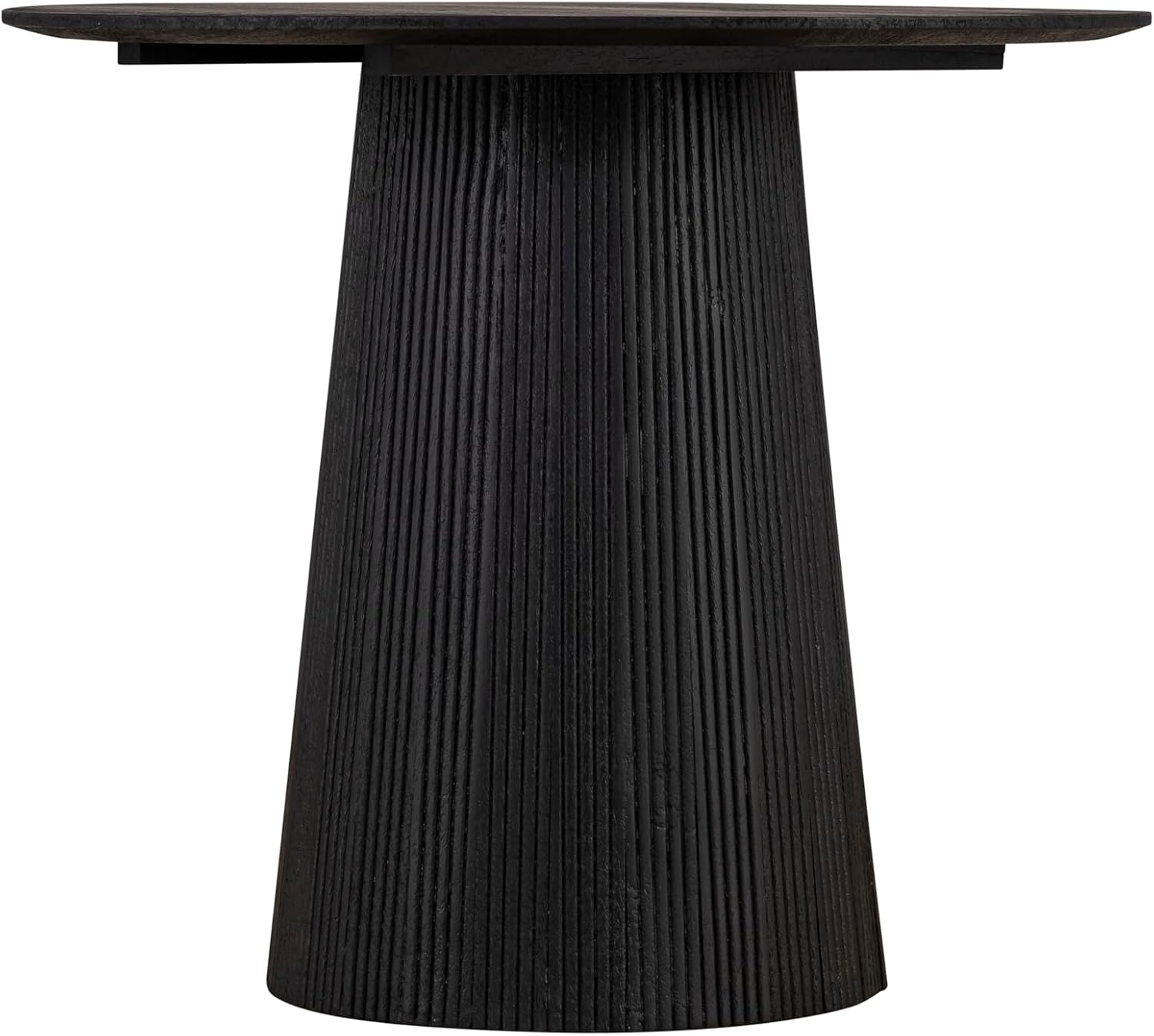 Everton 22” Black Mango Wood Round Side Table – Modern Accent End Table