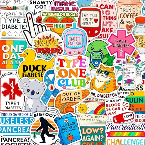 100Pcs Diabetes Stickers for Water Bottle - Diabetic Stickers and Decals - Diabetes Gifts...