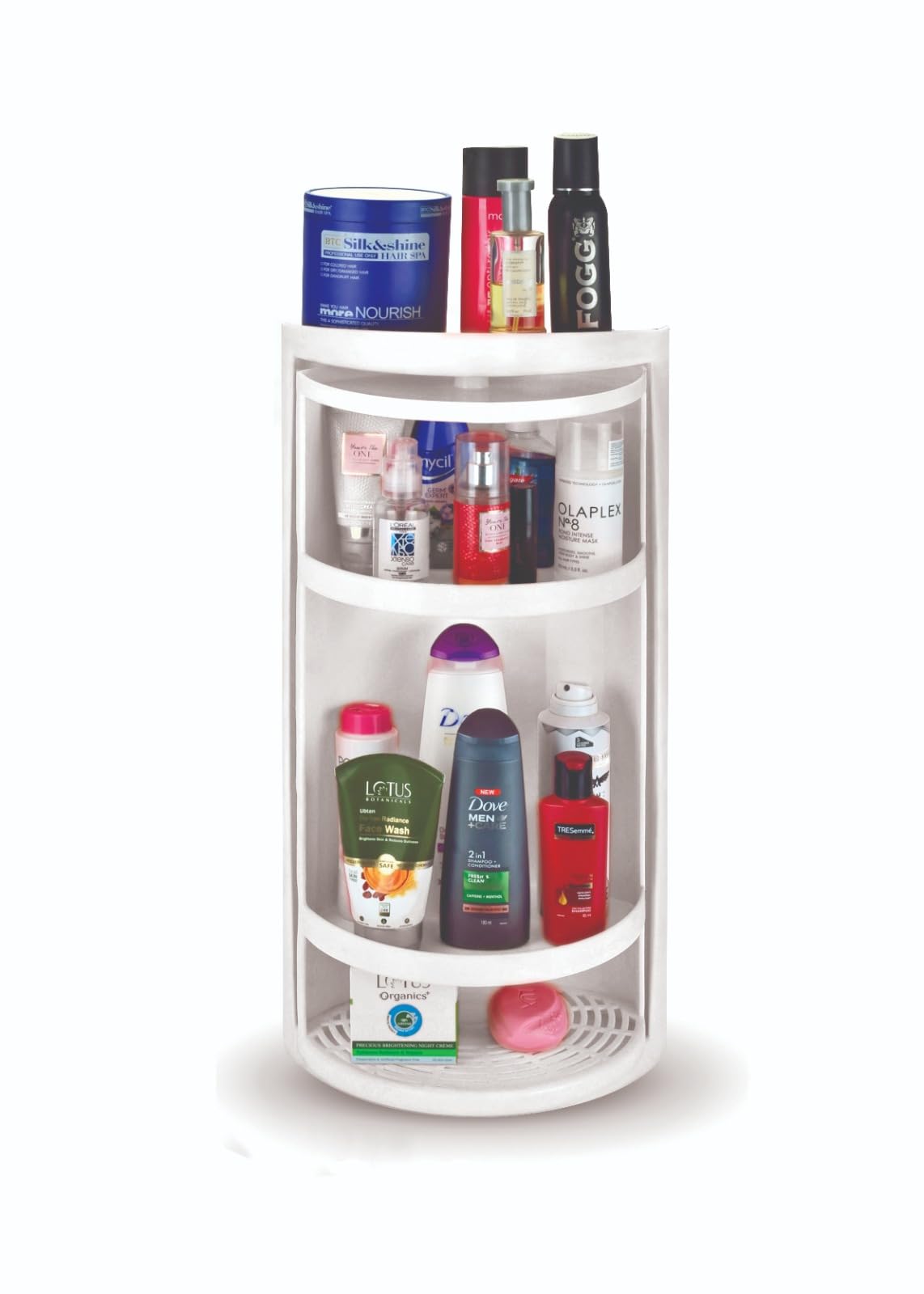 zahab 360 Rotating Corner Bathroom Cabinet, 3 Tier Storage, with Doors and Shelves, White, 12x9x24 cm (B0DF34WPPM) Amazon Price History, Amazon Price Tracker