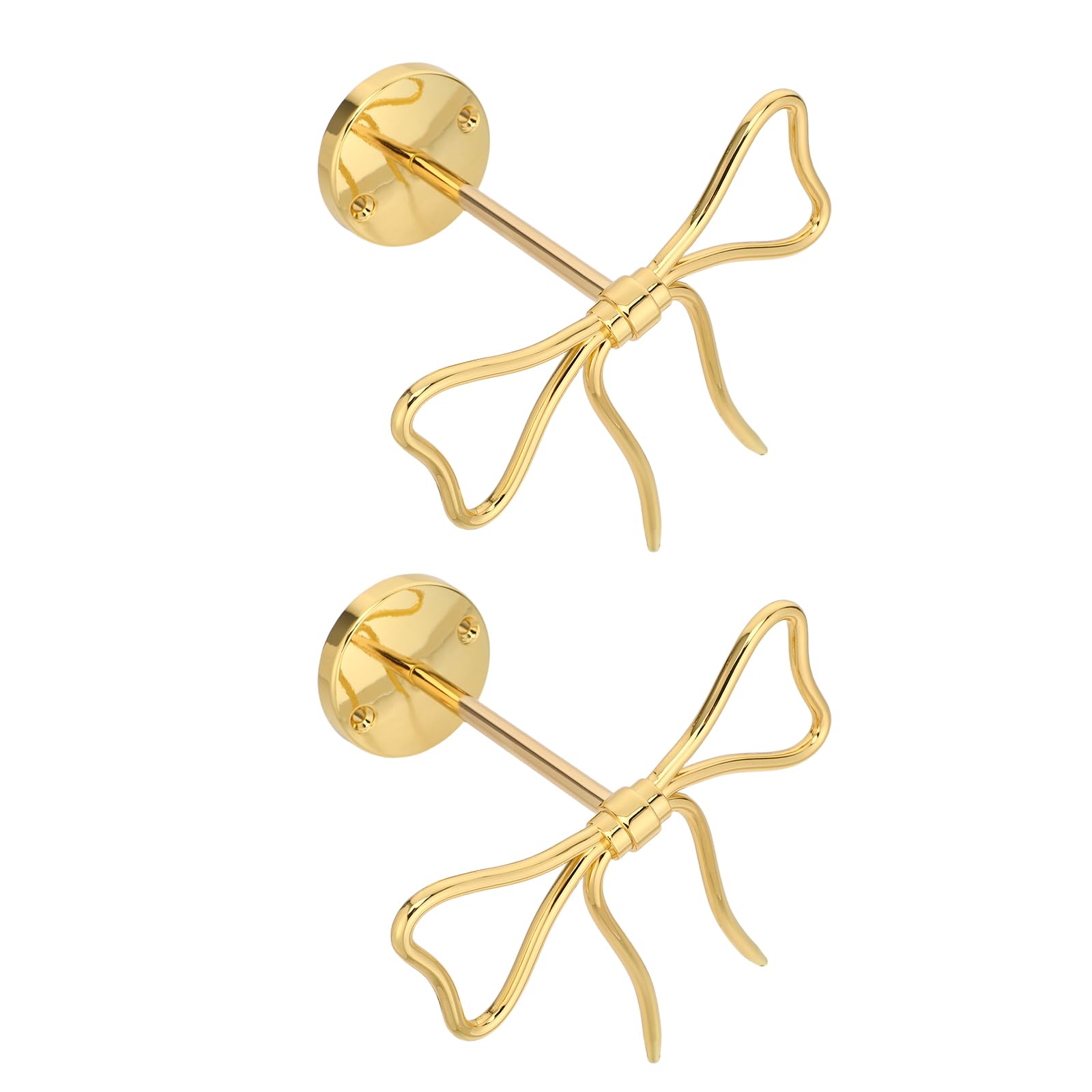 NUOBESTY Lot de 2 Embrasses de Rideaux en Métal à Nœud, Crochets de Fixation Robustes pour Rideaux, Supports Muraux Multifonctions pour Salon, Chambre et Bureau, Alliage de Zinc Solide,